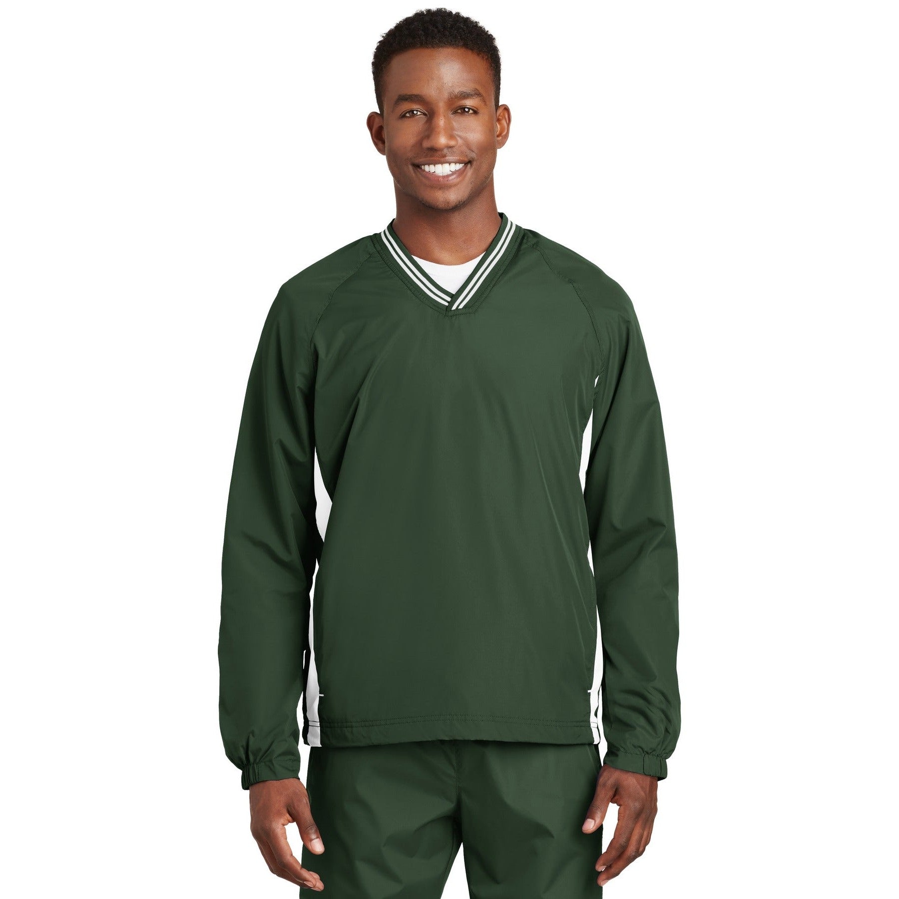 Sport-Tek-Sport-Tek® Tipped V-Neck Raglan Wind Shirt. JST62-MedTech-4